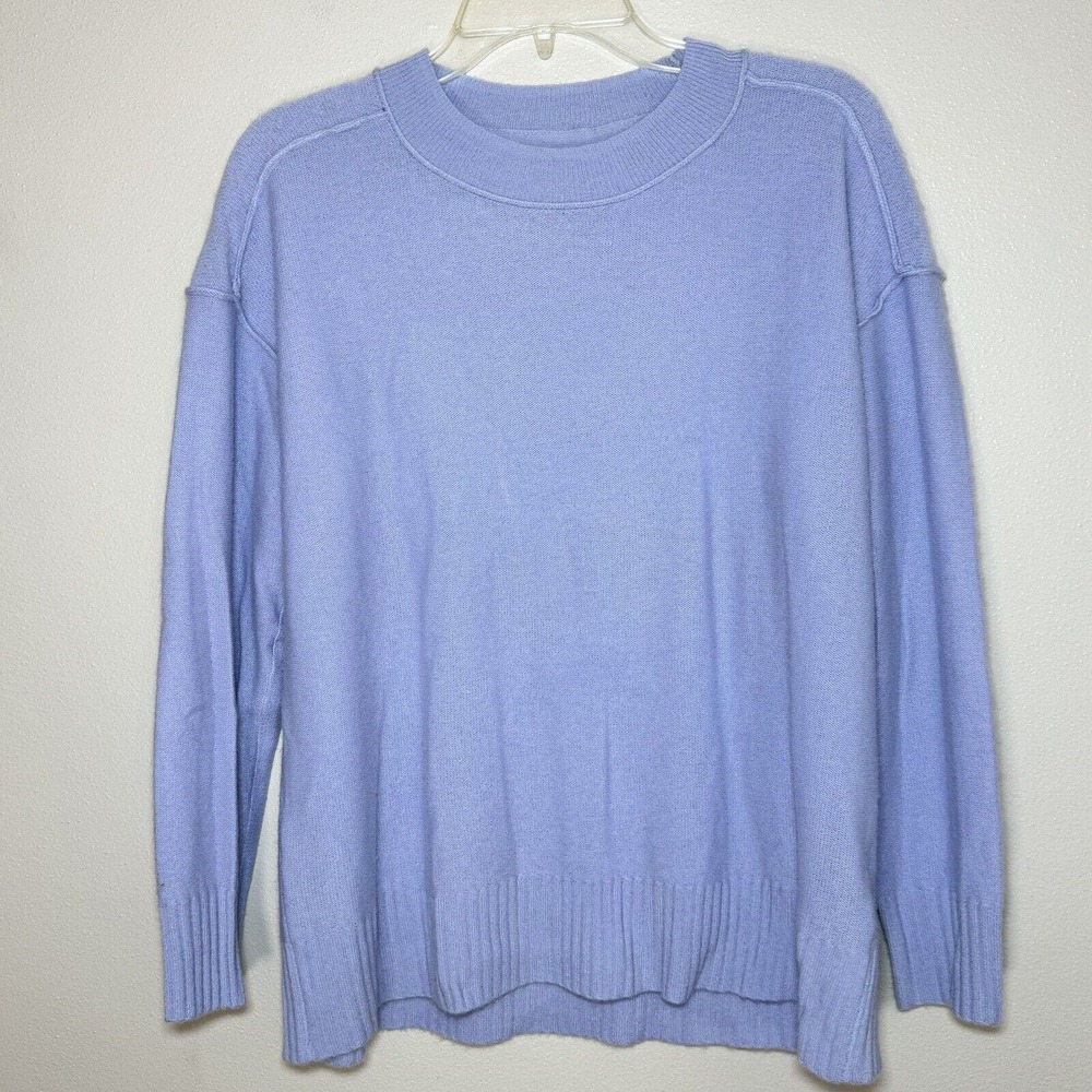 Pilcro Anthropologie ANGIE Seamed 100% Cashmere Knit Sweater Sz Small Lavender - Picture 5 of 14